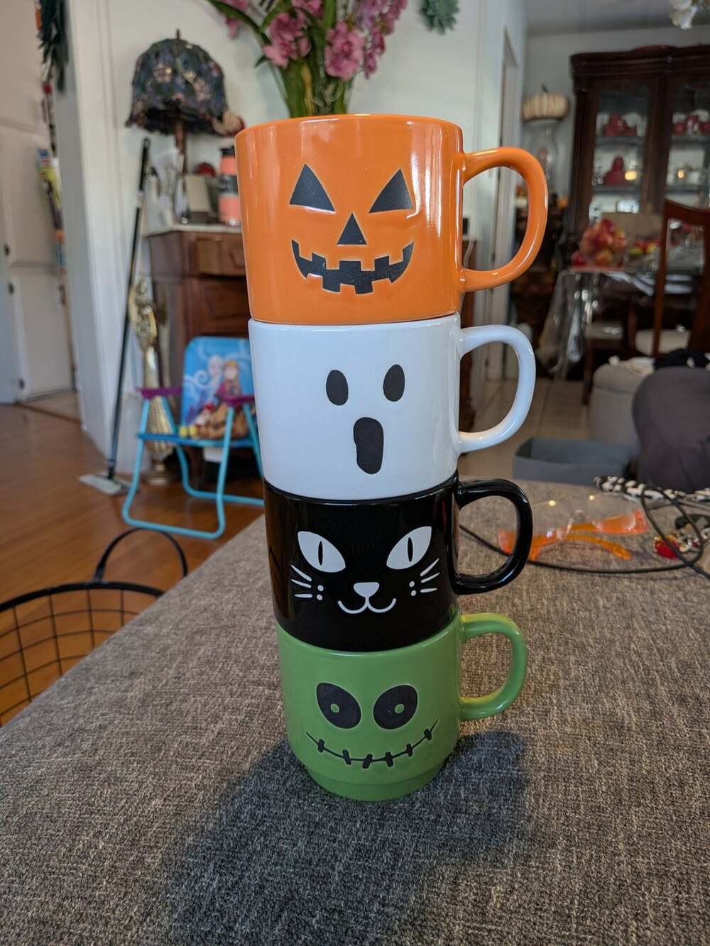 Rae Dunn Halloween Stackable Coffee Mugs Set of 4